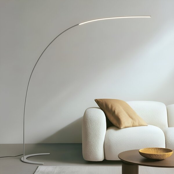 Lindby LED talna svetilka Danua, srebrna, kovinska, višina 200 cm, zatemnjen, Siva, Dnevna soba / jedilnica, Kovina, Sodobni