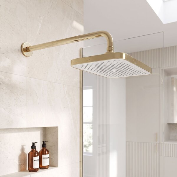 Pravokotna naglavna prha REA JS-032 Brushed Gold