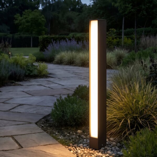 Lucande LED-ulična svetilka Lirka, višina 60 cm, rjava, IP65, Rjava / rjasta, Aluminij, Sodobni