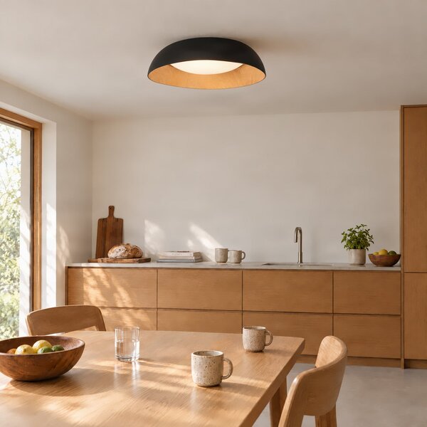 Lindby LED stropna svetilka Gracyn, črna, Ø 50 cm, stopnjevalno zatemnjevanje, zatemnjen, Črna, Dnevna soba / jedilnica, Plastika, Sodobni
