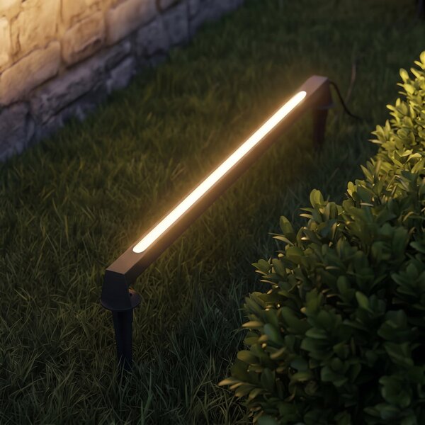 Lindby LED-zunanja svetilka Zavio, dolžina 50 cm, antracitna, IP65, Črna, Aluminij, Sodobni