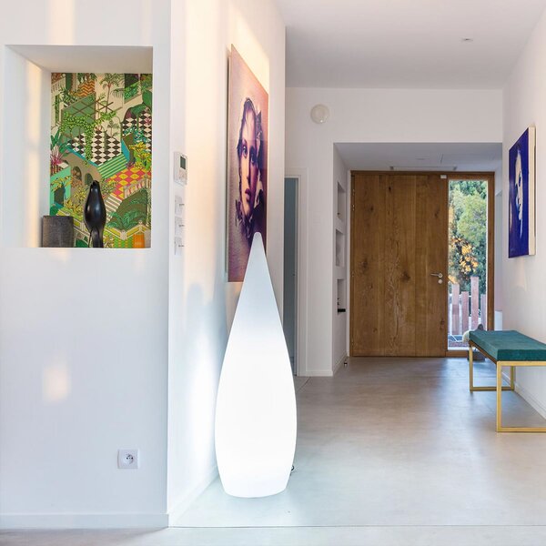Lumisky Terasa svetilka Classy, bela, E27, višina 120 cm, plastika, Bela, Plastika
