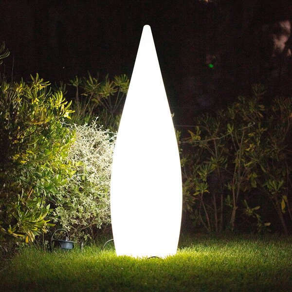 Lumisky Terasa svetilka Classy, bela, E27, višina 120 cm, plastika, Bela, Plastika