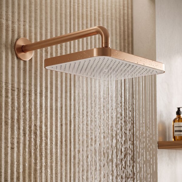 Pravokotna naglavna prha REA JS-032 Brushed Copper