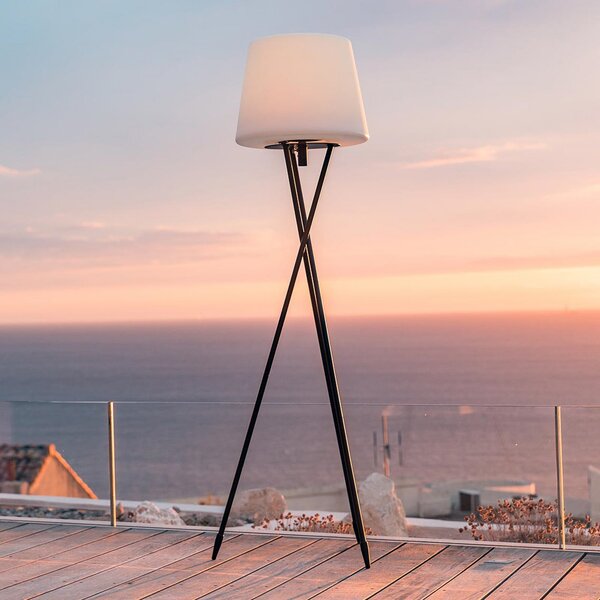 Lumisky LED-svetilka na baterije TRY, bela/črna, višina 150 cm, kovinska, RGB, zatemnjen, Črna, Kovina, Sodobni, Namizno senčilo
