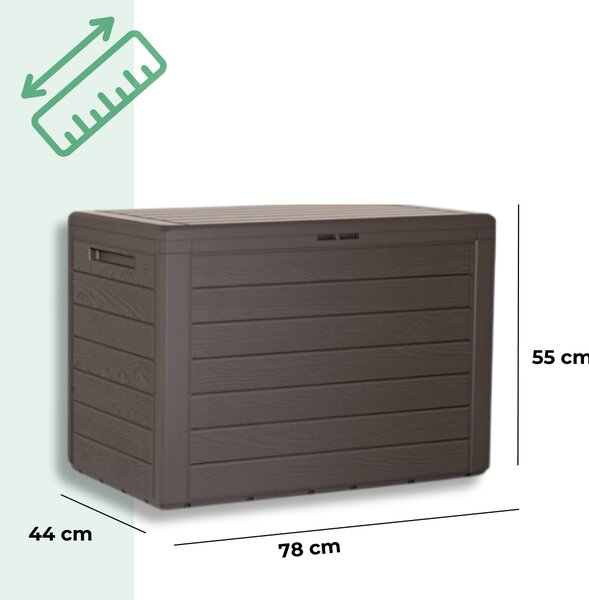 Škatla za shranjevanje WOODEBOX - 190L, 78x44x55cm, temno rjava Prosperplast