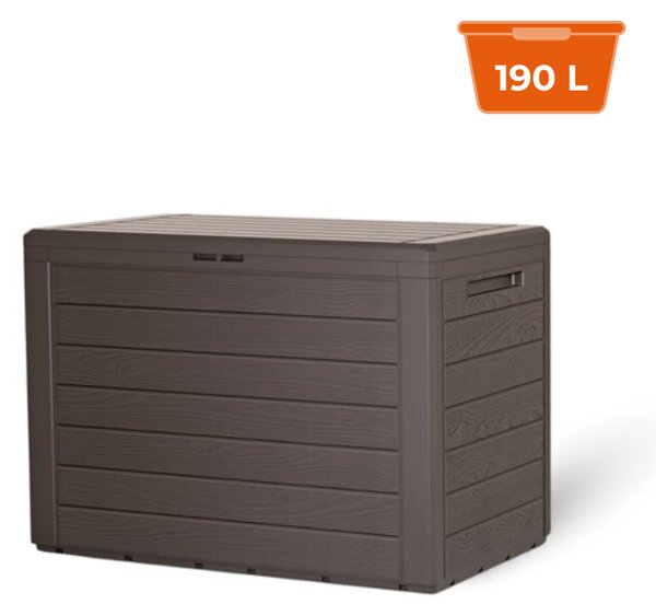 Škatla za shranjevanje WOODEBOX - 190L, 78x44x55cm, temno rjava Prosperplast