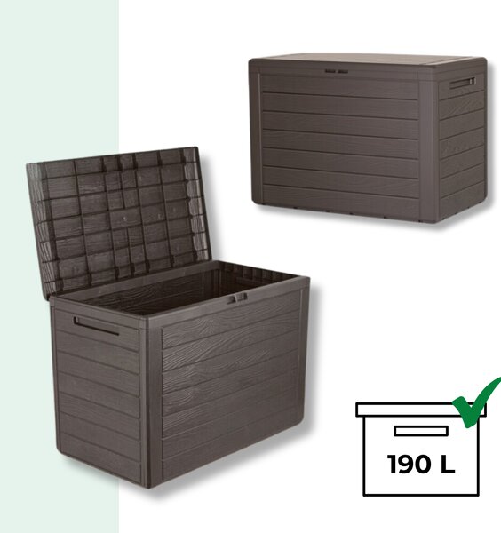 Škatla za shranjevanje WOODEBOX - 190L, 78x44x55cm, temno rjava Prosperplast