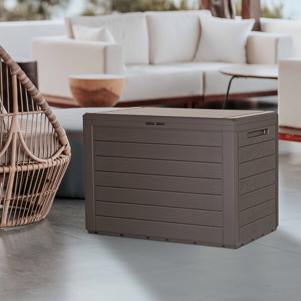 Škatla za shranjevanje WOODEBOX - 190L, 78x44x55cm, temno rjava Prosperplast