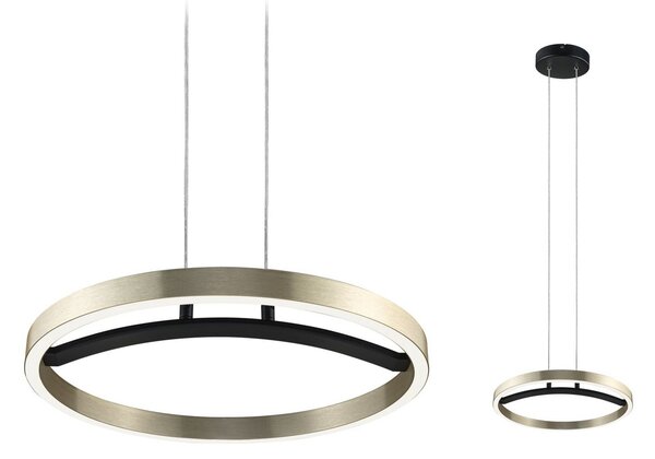 Paulmann LED-visoka svetilka Melira, črna/zlata, Ø 38 cm, kovina, zatemnjen, Črna, Dnevna soba / jedilnica, Kovina, Sodobni