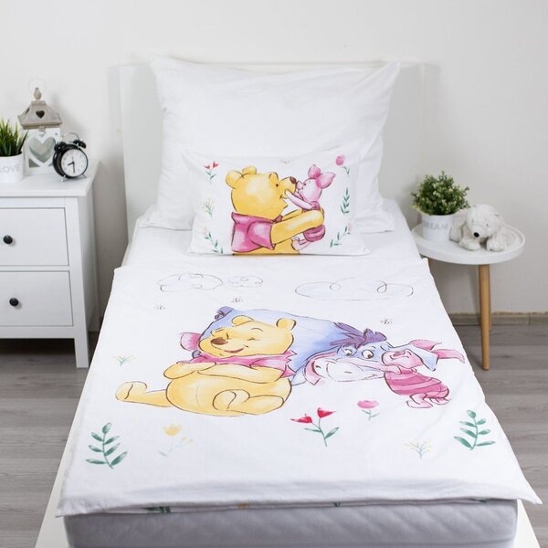 Bombažna otroška posteljnina za otroško posteljico 100x135 cm Winnie the Pooh "Pooh Hugs" – Jerry Fabrics