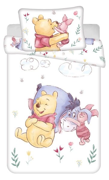 Bombažna otroška posteljnina za otroško posteljico 100x135 cm Winnie the Pooh "Pooh Hugs" – Jerry Fabrics