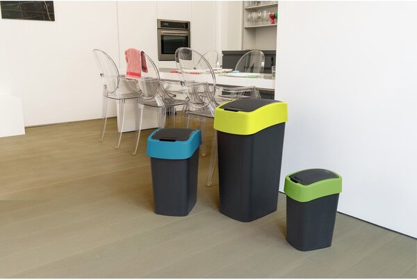 Rumen/črn plastičen koš za smeti za ločevanje odpadkov 45 l Flip Bin – Curver