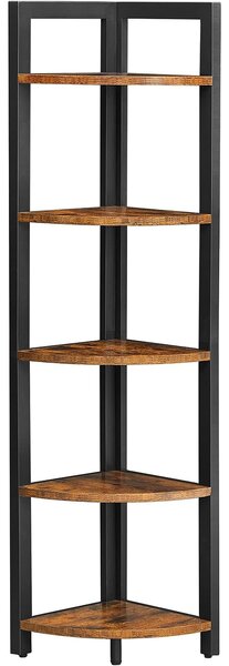 Kotna polica TAYLOR s 5 policami 150x30 cm, rustikalno rjava