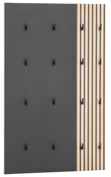 MID.YOU Garderobni Panel Alexa, Črna, Barva Hrasta