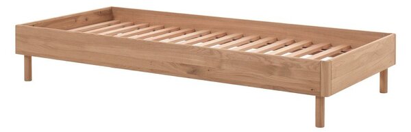 Postelja iz masivnega hrasta brez vzglavja z letvenim dnom 90x200 cm v naravni barvi Forrest – Vipack