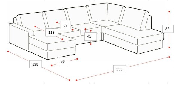 Bež kotna sedežna garnitura iz šenilje (levi kot/v obliki črke "U") Fabian – Scandic
