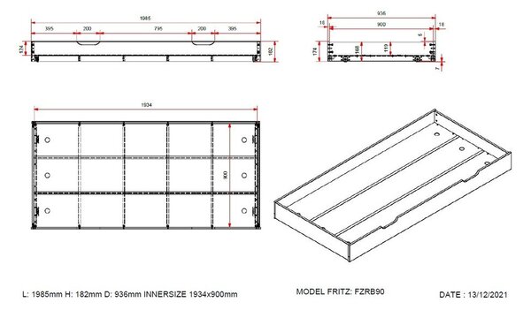 Bela otroška postelja iz masivnega bora z dodatnim ležiščem z letvenim dnom 90x200 cm Margrit – Vipack