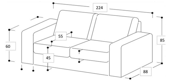Kremno bela sedežna garnitura 224 cm Copenhagen – Scandic