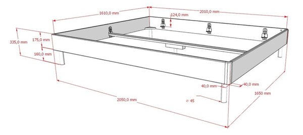 Zakonska postelja iz masivnega hrasta brez vzglavja in letvenega dna 160x200 cm v naravni barvi Forrest – Vipack