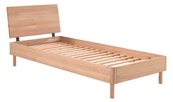 Postelja iz masivnega hrasta z letvenim dnom 90x200 cm v naravni barvi Forrest – Vipack