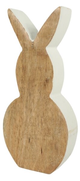 Leseni velikonočni zajec NUBBIN 18 cm, bel