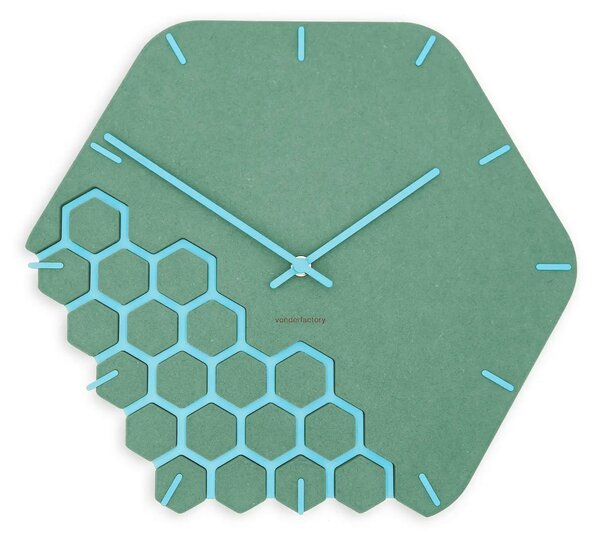 Stenska ura Luxhora Fragmenta Mint Green 11 barv kazalcev