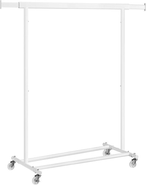 Stojalo za oblačila INEZ na kolesih, maks. 90kg, 83,5x45x160cm, bela SongmicsHome