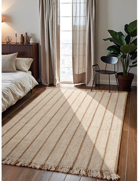 Kremno bela ročno tkana preproga iz jute 160x230 cm Harvest Sierra – Elle Decoration