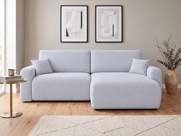 Raztegljiva obojestranska sedežna garnitura v obliki črke L NORDEN PAROS 250x140 cm, svetlo siva