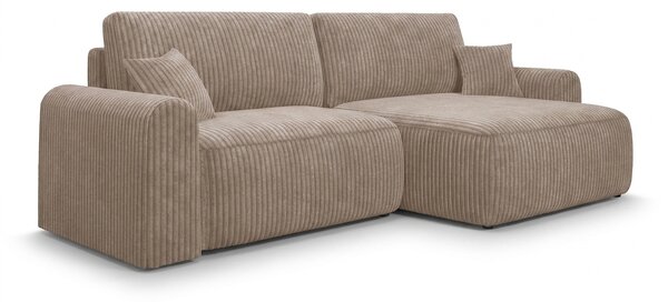 Raztegljiva dvostranska sedežna garnitura v obliki črke L NORDEN TILIA 250x140 cm, svetlo rjava