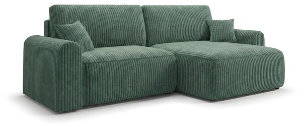 Raztegljiva dvostranska sedežna garnitura v obliki L NORDEN TILIA 250x140 cm, zelena