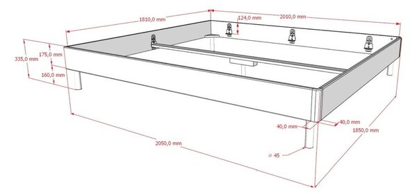Zakonska postelja iz masivnega hrasta brez vzglavja in letvenega dna 180x200 cm v naravni barvi Forrest – Vipack