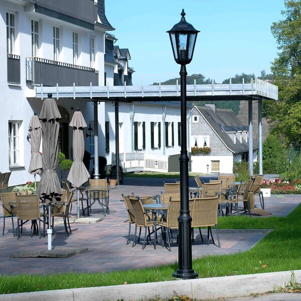 Albert Leuchten Pole light 4147 črna s katedralnim steklom, zatemnjen, Črna, Kovina, Podeželska hiša / Rustikalna