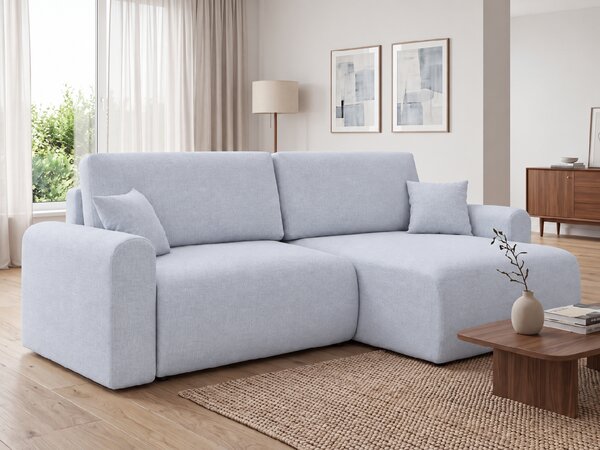 Raztegljiva obojestranska sedežna garnitura v obliki črke L NORDEN PAROS 250x140 cm, svetlo siva