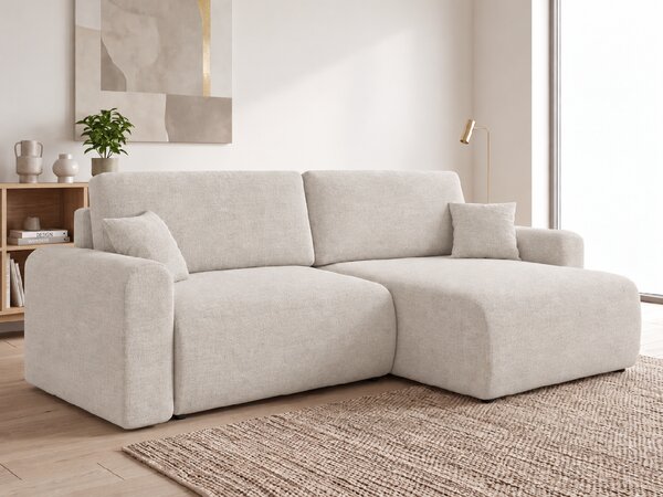 Raztegljiva dvostranska kotna sedežna garnitura NORDEN PAROS 250x140 cm, kremna