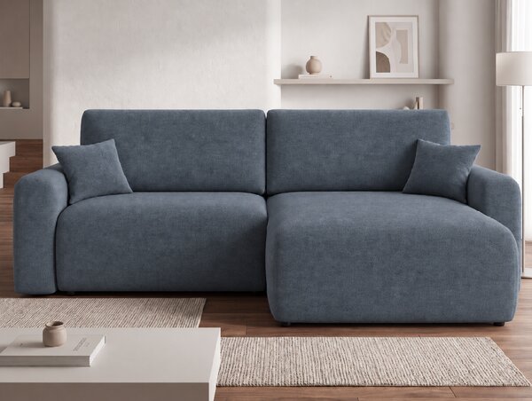 Raztegljiva obojestranska sedežna garnitura v obliki črke L NORDEN PAROS 250x140 cm, temno siva