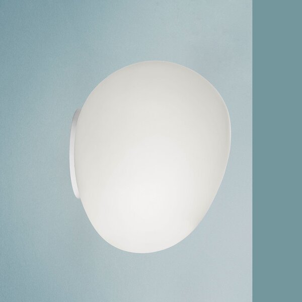 Foscarini Gregg MIDI stenska svetilka, iz stekla, bela, zatemnjen, Bela, Dnevna soba / jedilnica, Steklo, Dizajn