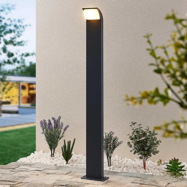 Lucande Lucidna LED luč za osvetlitev poti Tinna, 100 cm, antracit, IP65, Črna, Aluminij, Sodobni