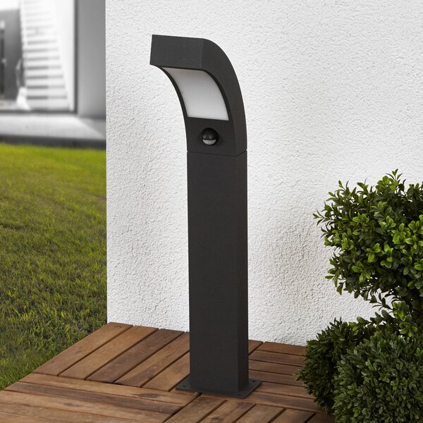 Lucande LED svetilka na podstavku Lennik, senzor, 60 cm, antracit, Črna, Aluminij, Sodobni, Zunanji stebriček / pot