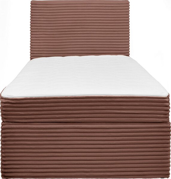 POSTELJA Z VZMETNICO 100 cm x 200 cm , les, tekstil starinsko roza
