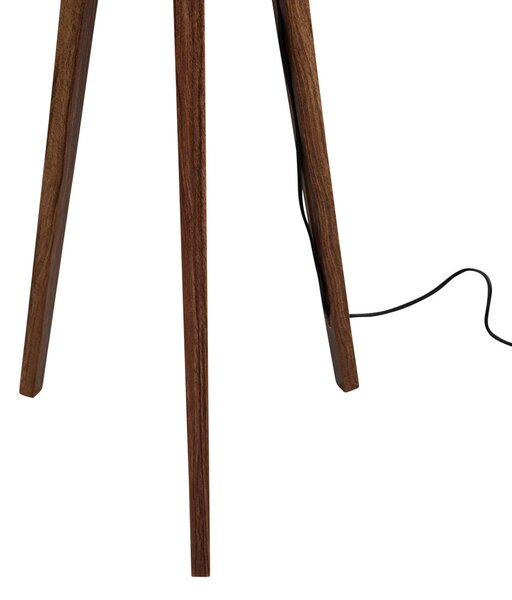 Stoječa svetilka na treh nogah, orehov les z bronastim žametnim odtenkom 50 cm - Tripod Classic