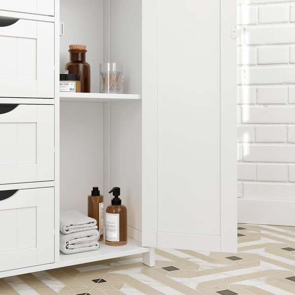 Kopalniška komoda LEHAC s predali, bela