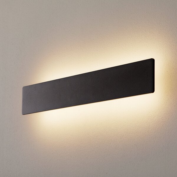 IDEAL LUX LED stenska svetilka Zig Zag črna, širina 53 cm, Črna, Hodnik, Kovina, Sodobni
