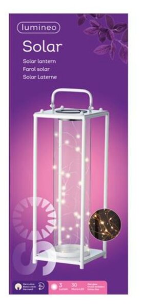 Solarna svetilka LANTERN WHITE bela