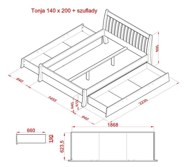 Otroški predal za pod posteljo 90x200 cm Tonja – Olivia Living