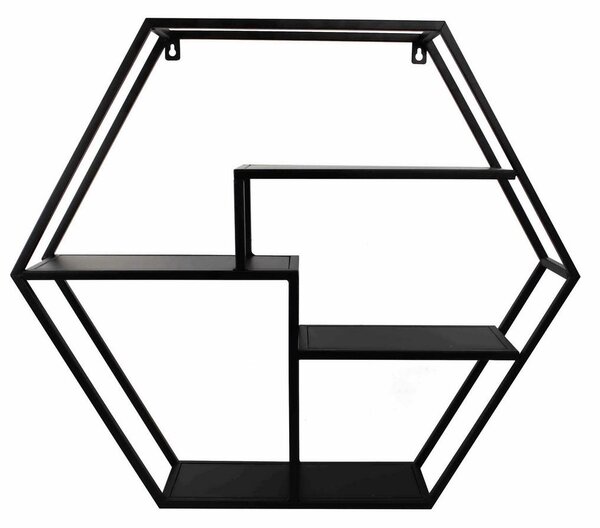 STENSKI REGAL 60/52/13 cm črna