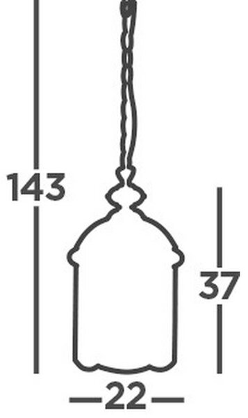 VISEČA SVETILKA Bevelled 22/37 cm 60 W