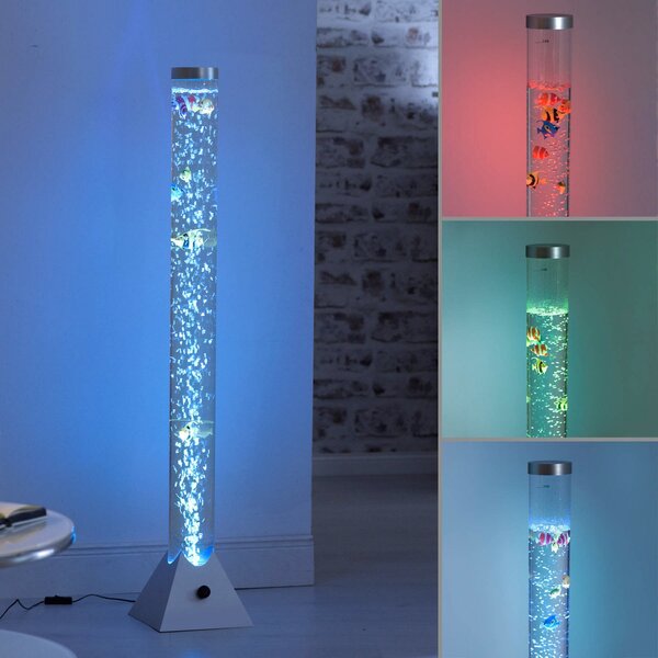 JUST LIGHT. GmbH Vodni stolpec Ava z LED diodami in ribami, višina 120 cm, Prozorna, Dnevna soba / jedilnica, Plastika, Sodobni