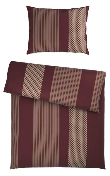 OBOJESTRANSKA POSTELJNINA PATTERN MIX 140/200 cm saten češnjevo rdeča